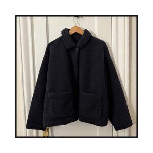 Uniqlo Blue Button Down Teddy Bear Jacket size XXL